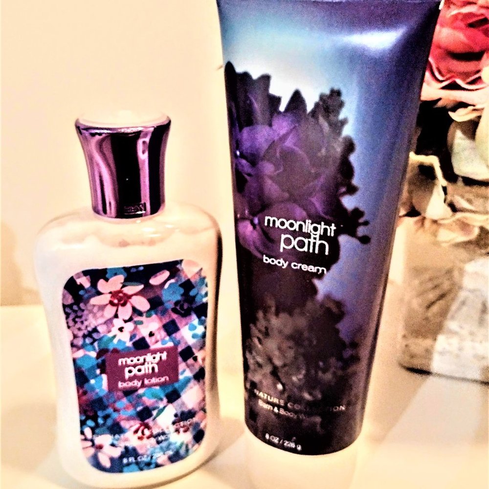 Bath & Body Works Moonlight Path ~ Signature Coll ~ 8 Oz Body Cream & Lotion Set